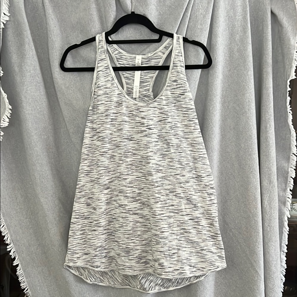 Lululemon Athletica White and Gray Tank Top